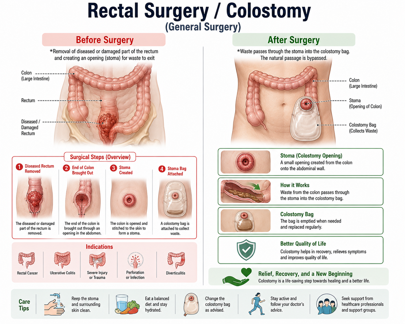 Rectal Surgery & Colostomy — anatomy diagram